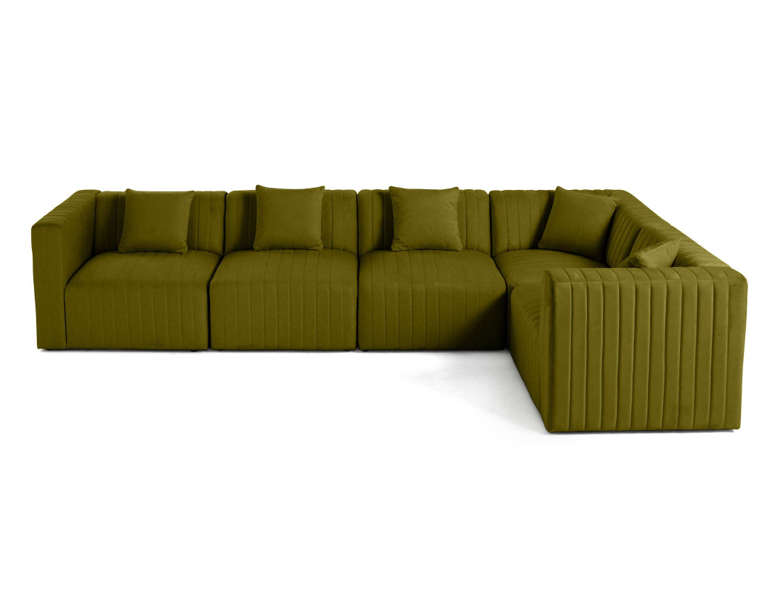 Canapé modulable d'angle réversible 6 places en velours Nova