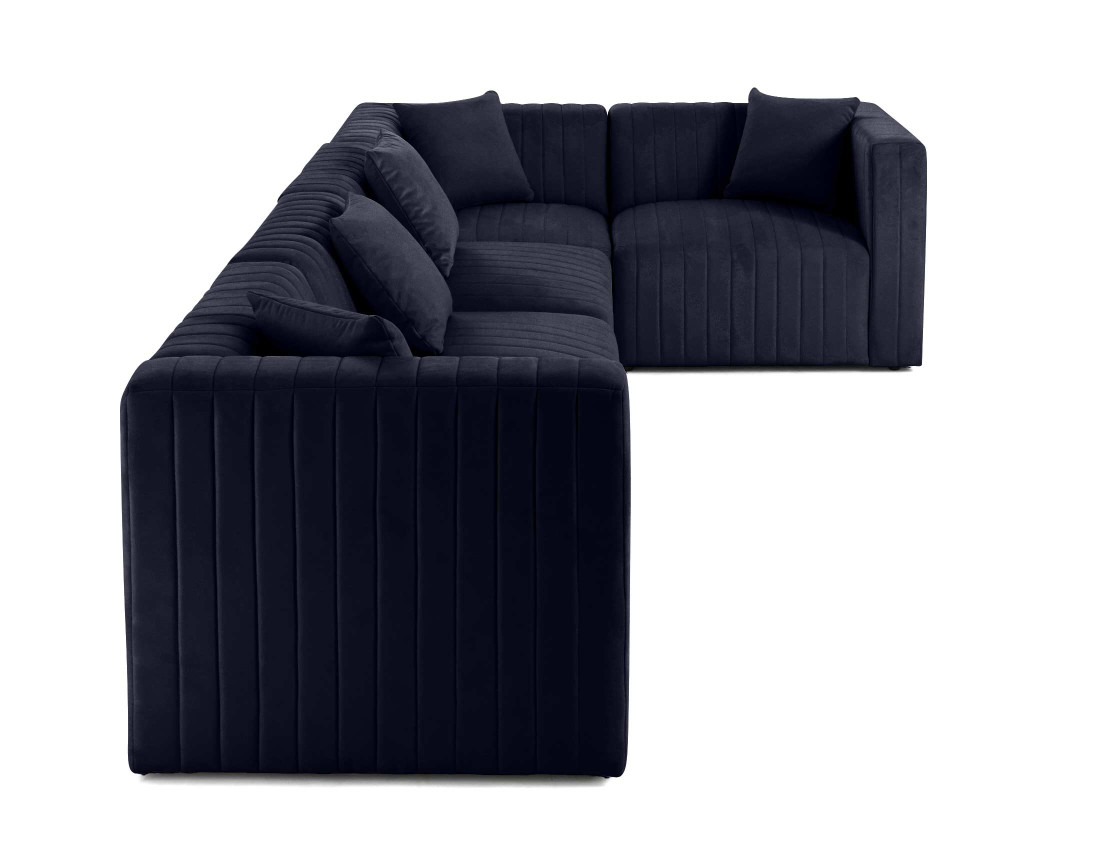 Canapé modulable d'angle réversible 6 places en velours Nova