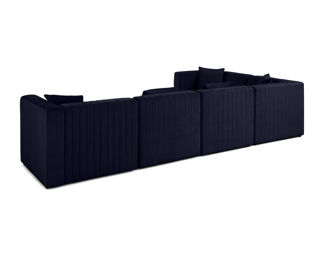 Canapé modulable d'angle réversible 6 places en velours Nova