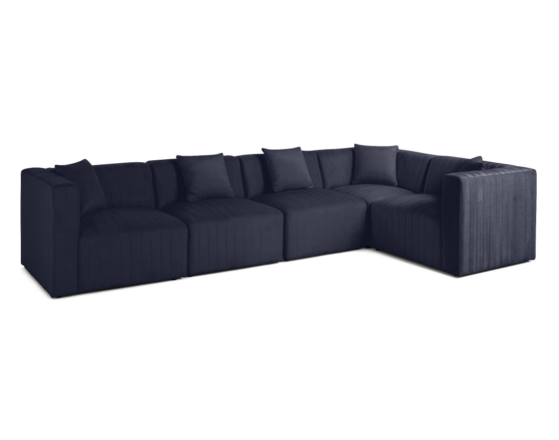 Canapé modulable d'angle réversible 6 places en velours Nova