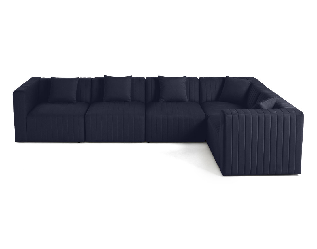 Canapé modulable d'angle réversible 6 places en velours Nova