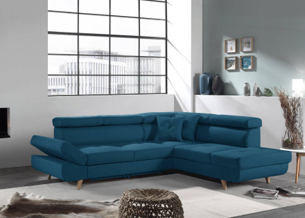 Linea - Canapé d'angle droit convertible scandinave - L 252 x P 190cm