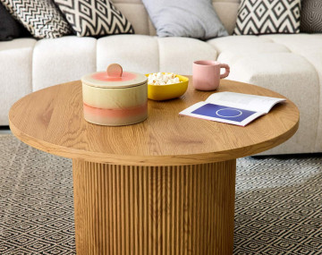 Table basse ronde en bois 80 cm Oliva