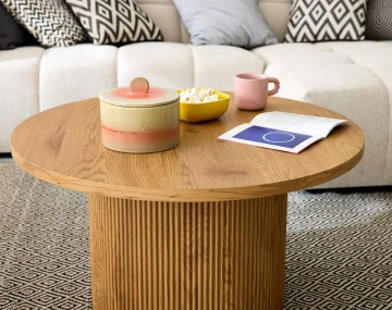 Table basse ronde en bois 80 cm Oliva