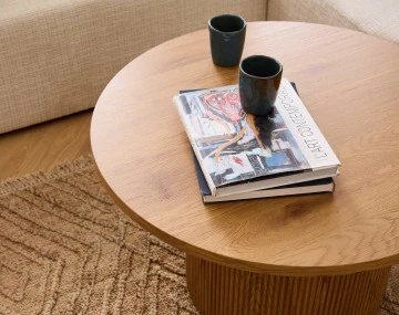 Table basse ronde en bois 80 cm Oliva