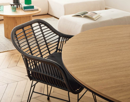 Lot de deux chaises en poly rotin noir Candelaria