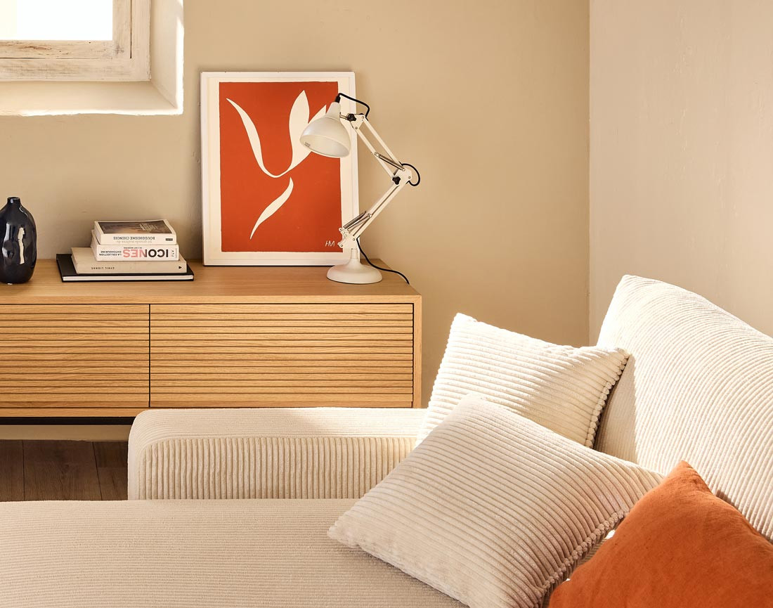 Meuble TV bois et noir 3 tiroirs 200 cm Zapallar