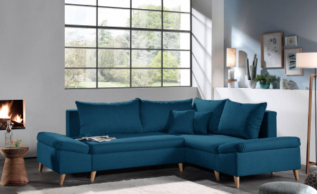 Rosa - Canapé d'angle scandinave droite convertible avec rangement - 258x196x85cm Rosa - Canapé d'angle scandinave droite convertible avec rangement - 258x196x85cm