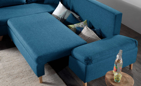 Rosa - Canapé d'angle scandinave droite convertible avec rangement - 258x196x85cm Rosa - Canapé d'angle scandinave droite convertible avec rangement - 258x196x85cm