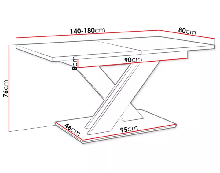 Table à manger extensible blanche 140 à 180cm Buriti