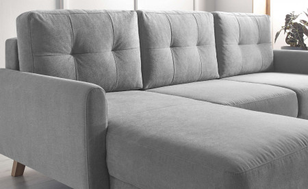 BOBOCHIC BALIO - Canapé d'angle en tissu convertible avec coffre 4 places - Gauche BOBOCHIC BALIO - Canapé d'angle en tissu convertible avec coffre 4 places - Gauche