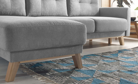 BOBOCHIC BALIO - Canapé d'angle en tissu convertible avec coffre 4 places - Gauche BOBOCHIC BALIO - Canapé d'angle en tissu convertible avec coffre 4 places - Gauche
