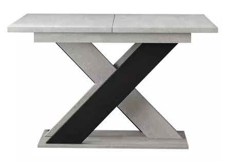 Table à manger extensible -  gris et noir 120 à 160 cm Tosca