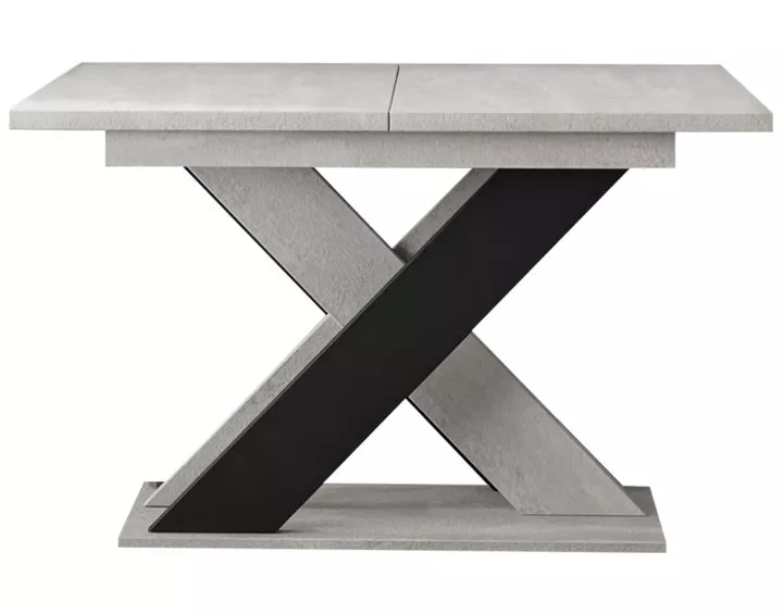 Tosca - table à manger extensible - gris et noir - 4 à 6 personnes