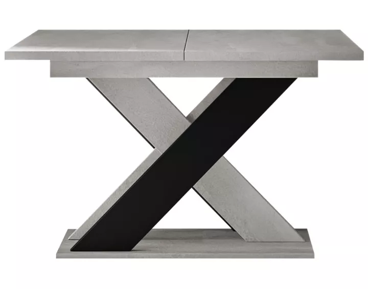 Tosca - table à manger extensible - gris et noir - 4 à 6 personnes