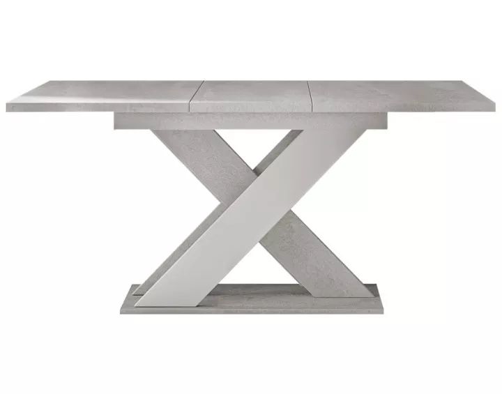 Table à manger extensible gris et blanc 120 à 160 cm Tosca