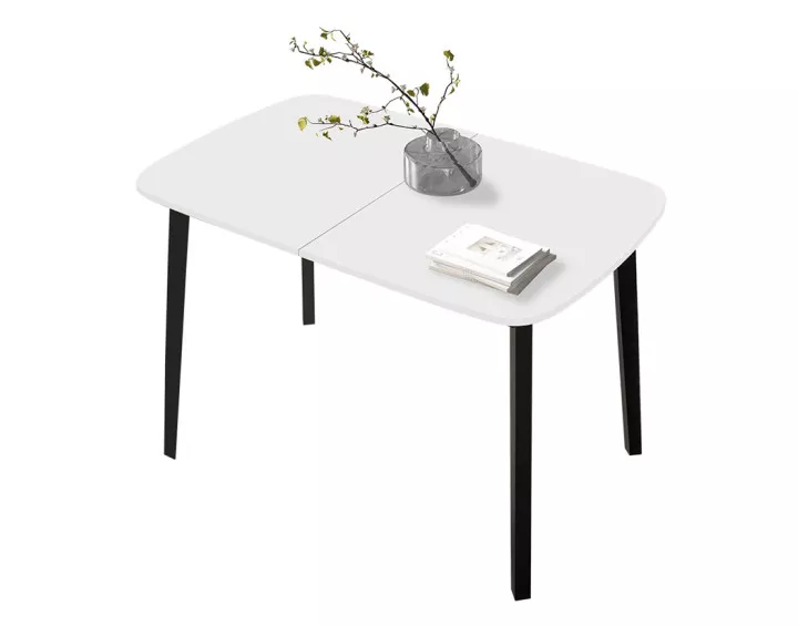 Table à manger extensible blanc et noir 130 à 170 cm Magov