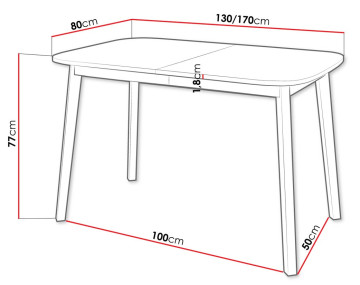 Table à manger extensible bois et noir 130 à 170 cm Magov