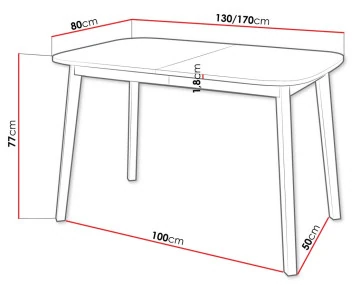 Table à manger extensible bois et noir 130 à 170 cm Magov