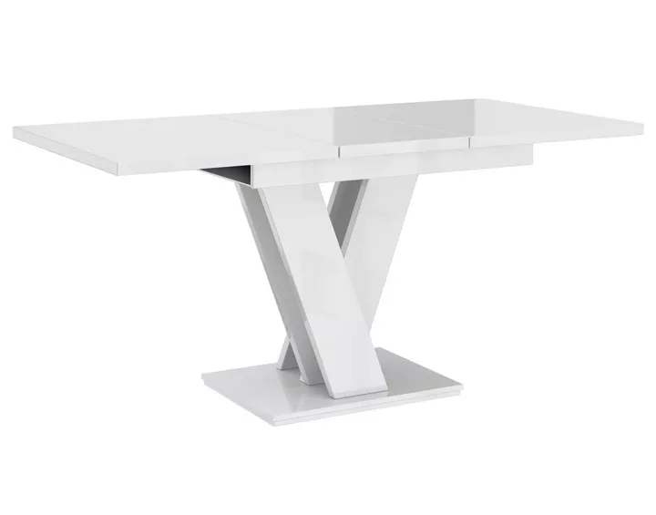 Table à manger extensible blanc 120 à 160 cm Xandriel