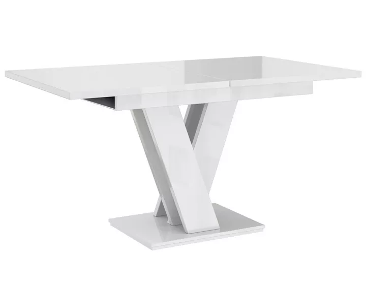 Table à manger extensible blanc 120 à 160 cm Xandriel