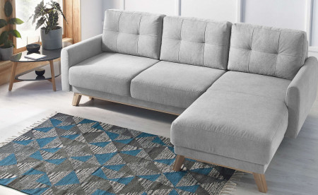 BOBOCHIC BALIO - Canapé d'angle en tissu convertible avec coffre 4 places - Droit BOBOCHIC BALIO - Canapé d'angle en tissu convertible avec coffre 4 places - Droit