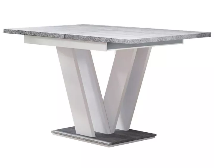 Table à manger extensible gris et blanc 120 à 160 cm Xandriel