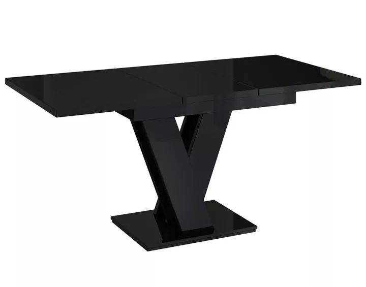 Table à manger extensible noir 120 à 160 cm Xandriel