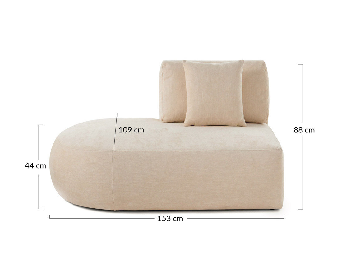 Module d'assise gauche en tissu texturé - Santorini