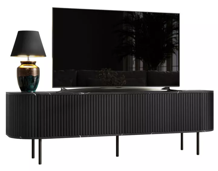 Meuble TV noir 180 cm Thio