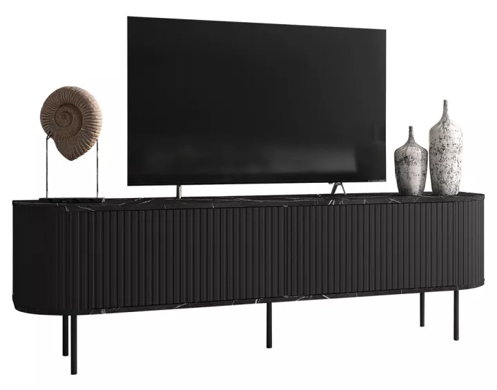 Meuble TV noir 180 cm Thio