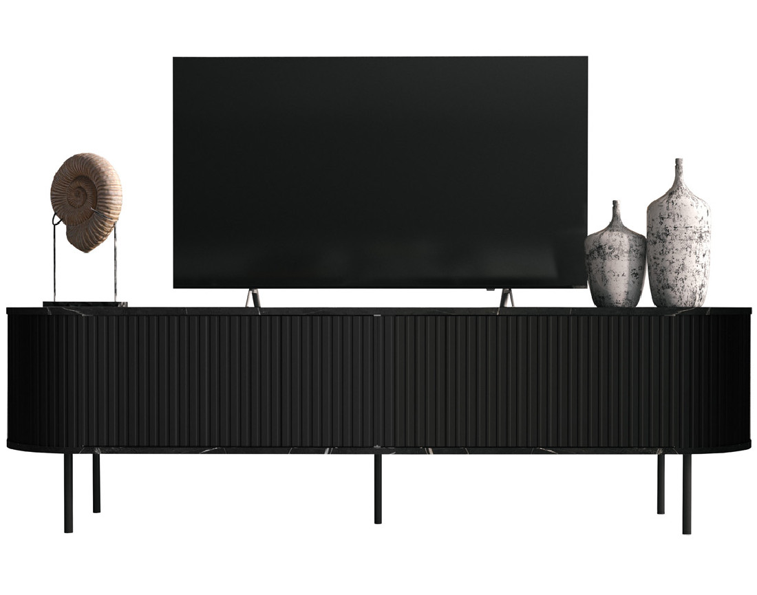 Meuble TV noir 180 cm Thio