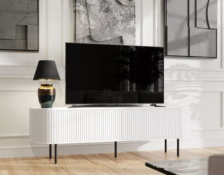 Meuble TV blanc 180 cm Thio