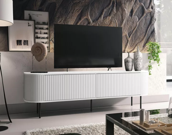 Meuble TV blanc 180 cm Thio