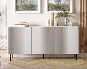 Buffet 3 portes écru 156 cm...