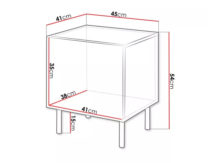 Table de chevet 1 porte écru 54 cm Timote