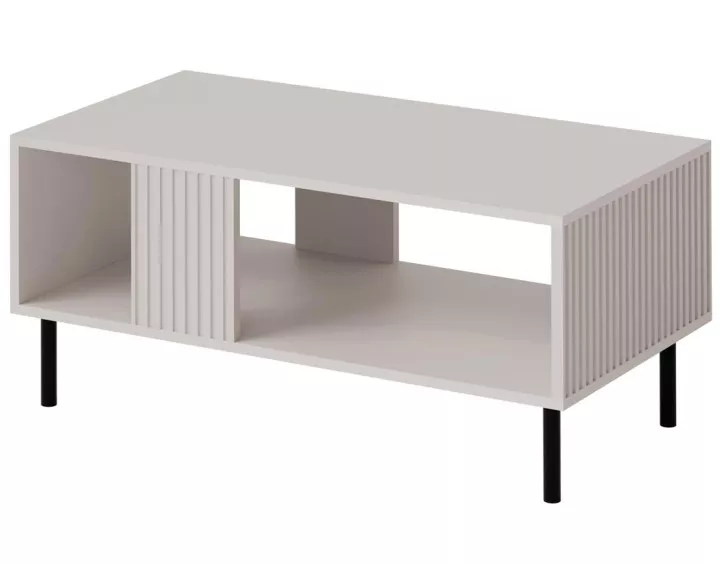 Table basse avec niche de rangement écru 92 cm Timote