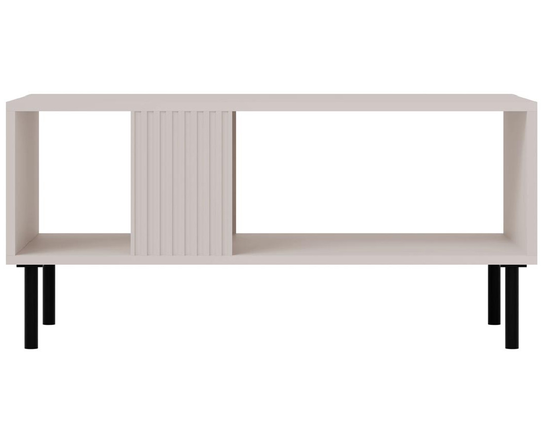 Table basse avec niche de rangement écru 1 niche 92 cm Timote