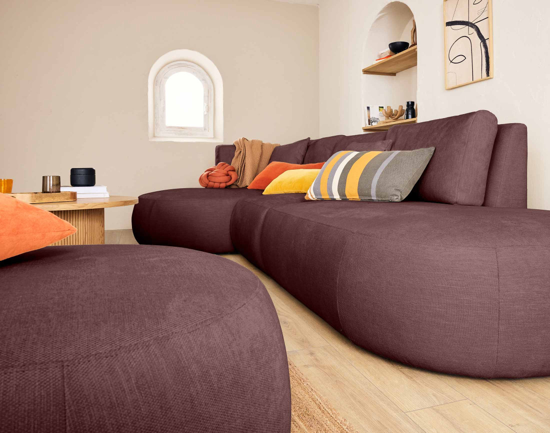 Module d'assise droit en tissu côtelé - Santorini