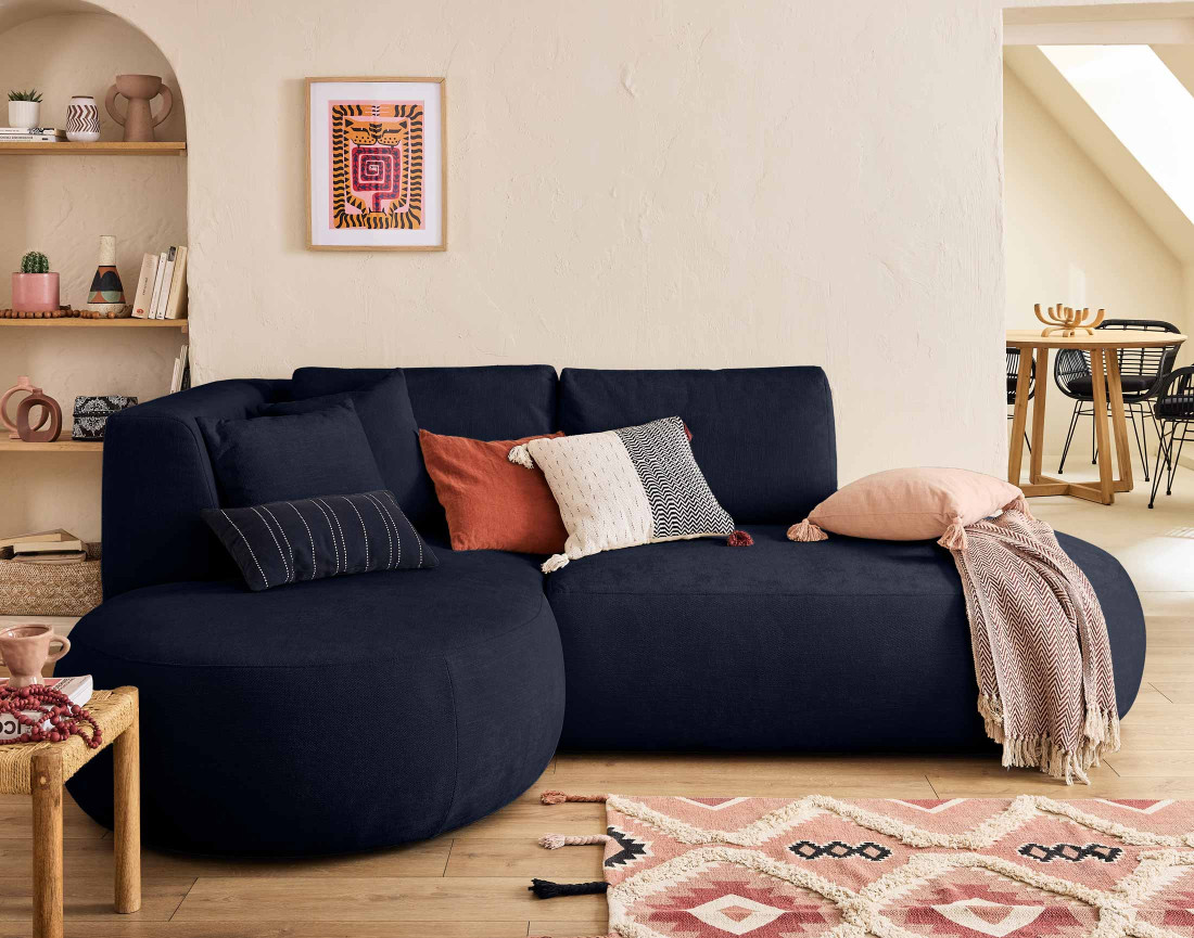 Module d'assise droit en tissu côtelé - Santorini