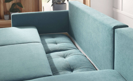 BOBOCHIC BALIO - Canapé d'angle en tissu convertible avec coffre 4 places - Droit BOBOCHIC BALIO - Canapé d'angle en tissu convertible avec coffre 4 places - Droit
