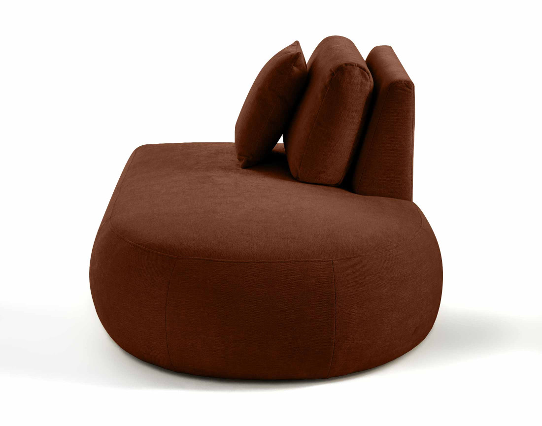 Module d'assise droit en tissu côtelé - Santorini