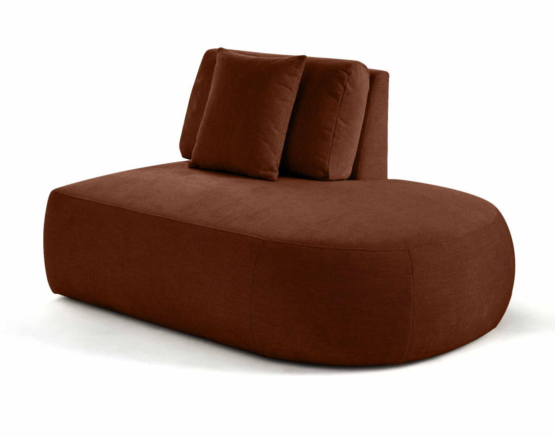 Module d'assise droit en tissu côtelé - Santorini