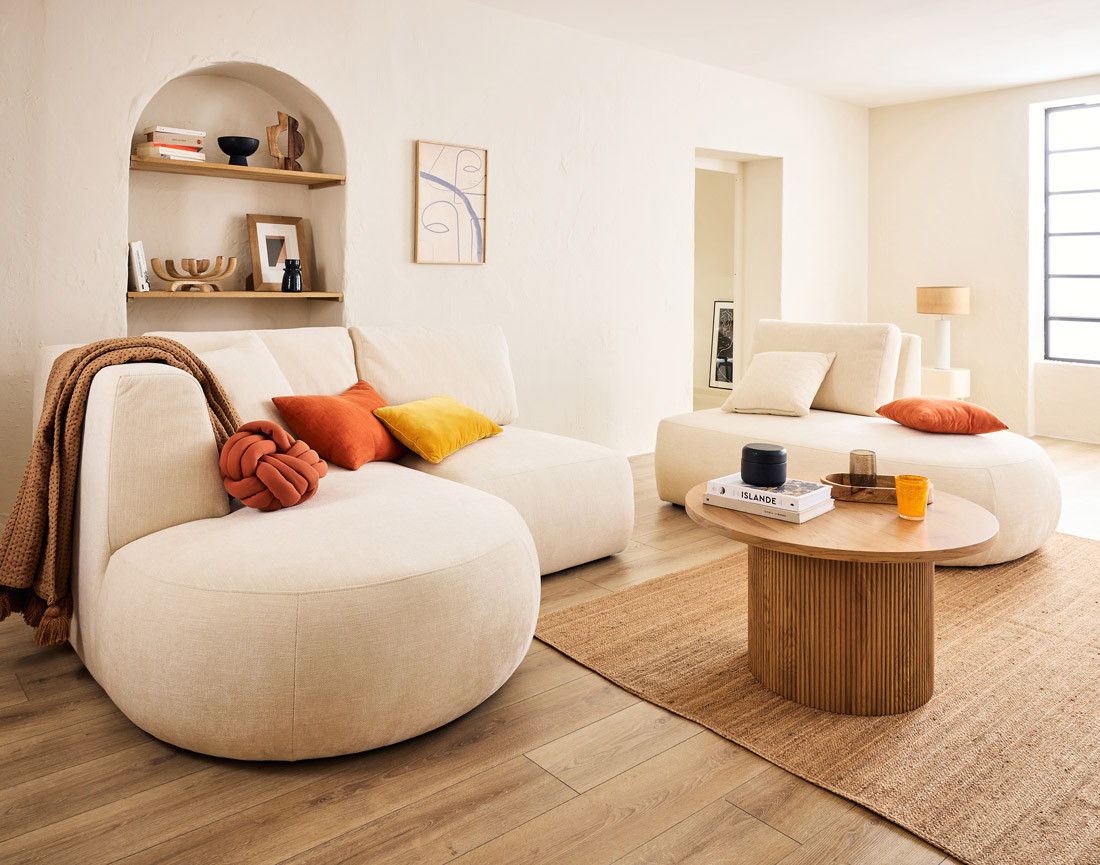 Module d'assise sans accoudoirs en tissu texturé Santorini Module d'assise sans accoudoirs en tissu texturé Santorini