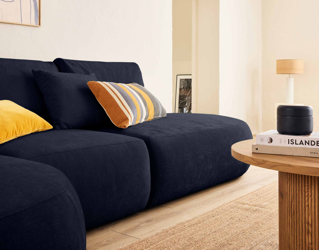 Module d'assise sans accoudoirs en tissu texturé Santorini