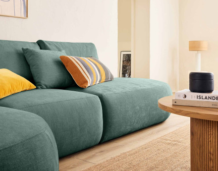 Module d'assise sans accoudoirs en tissu texturé Santorini