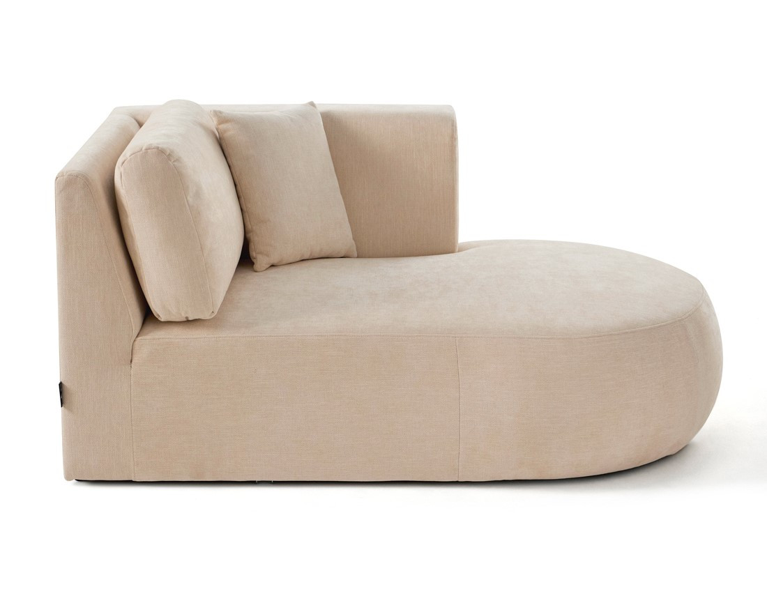 Module d'assise méridienne droit en tissu texturé - Santorini Module d'assise méridienne droit en tissu texturé - Santorini