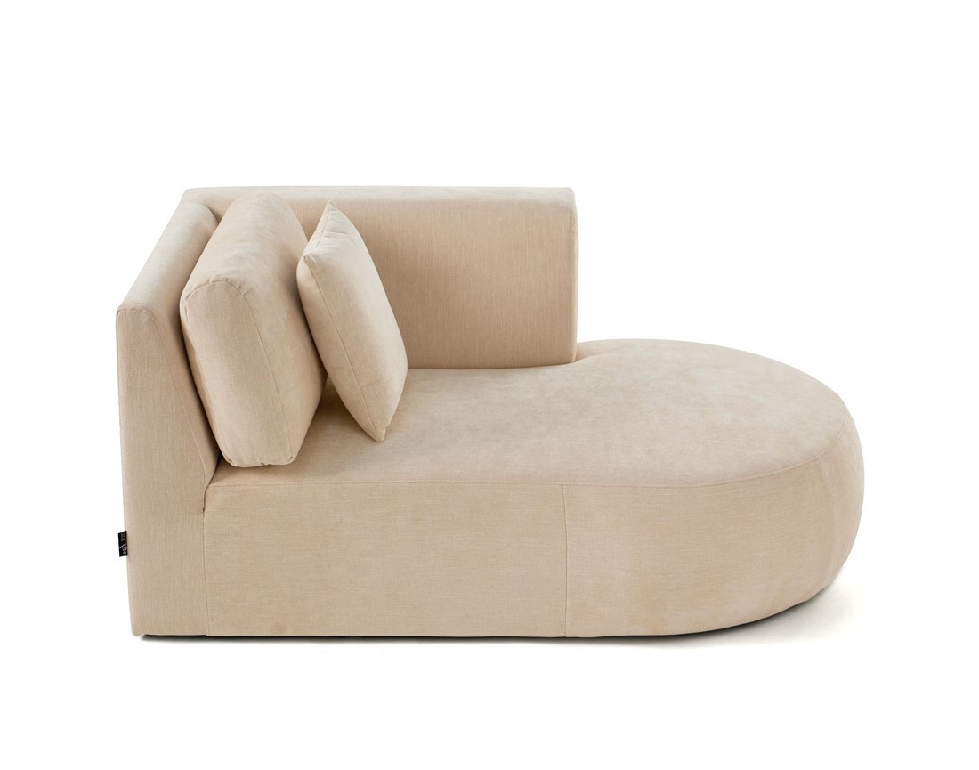 Module d'assise méridienne droit en tissu texturé - Santorini Module d'assise méridienne droit en tissu texturé - Santorini