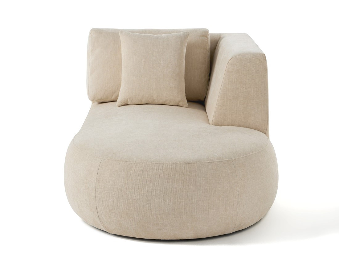 Module d'assise méridienne droit en tissu texturé - Santorini Module d'assise méridienne droit en tissu texturé - Santorini