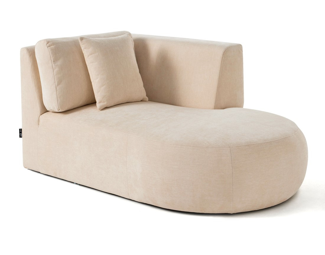 Module d'assise méridienne droit en tissu texturé - Santorini Module d'assise méridienne droit en tissu texturé - Santorini